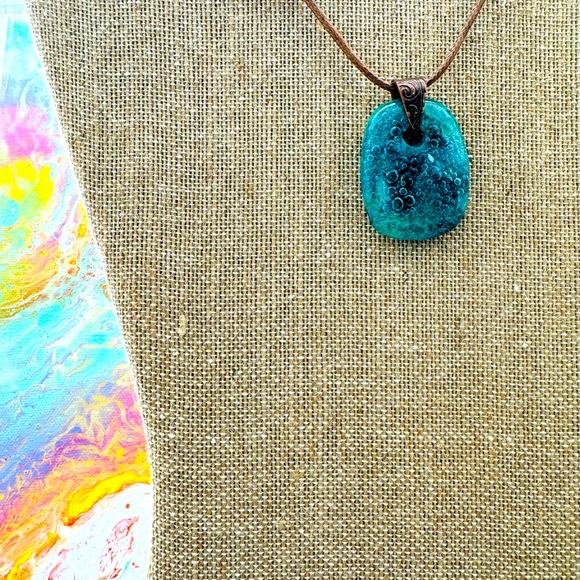 **SOLD** Handmade Fused Glass Pendant - Picture 3 of 5